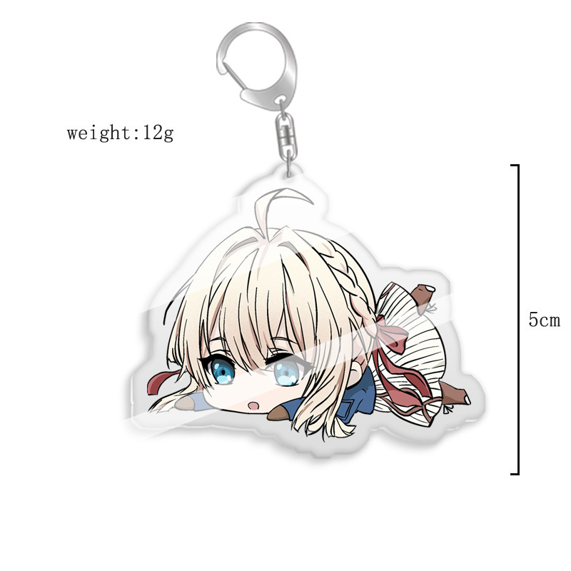Picture of Cartoon anime peripheral Violet eternal garden transparent keychain Violet acrylic pendant in stock