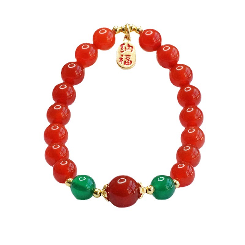 Picture of Yanyu natural red agate bracelet green chalcedony lucky bracelet female jewelry factory wholesale delivery MN2123009