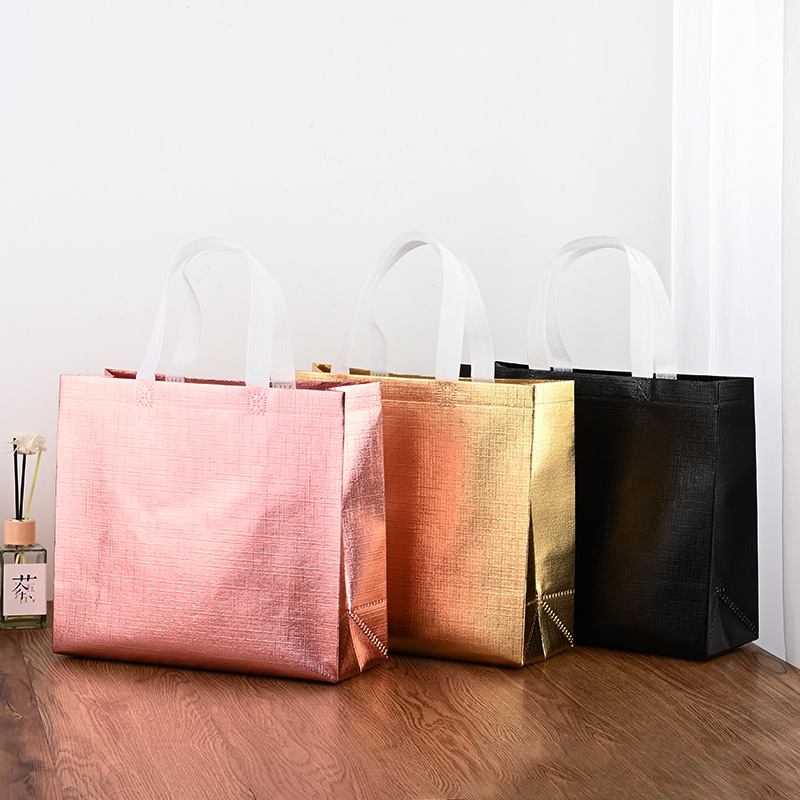 Laser Non-Woven Bag Coated Sewing Shopping Bag Wedding Festive Gift Packaging Handbag Customized