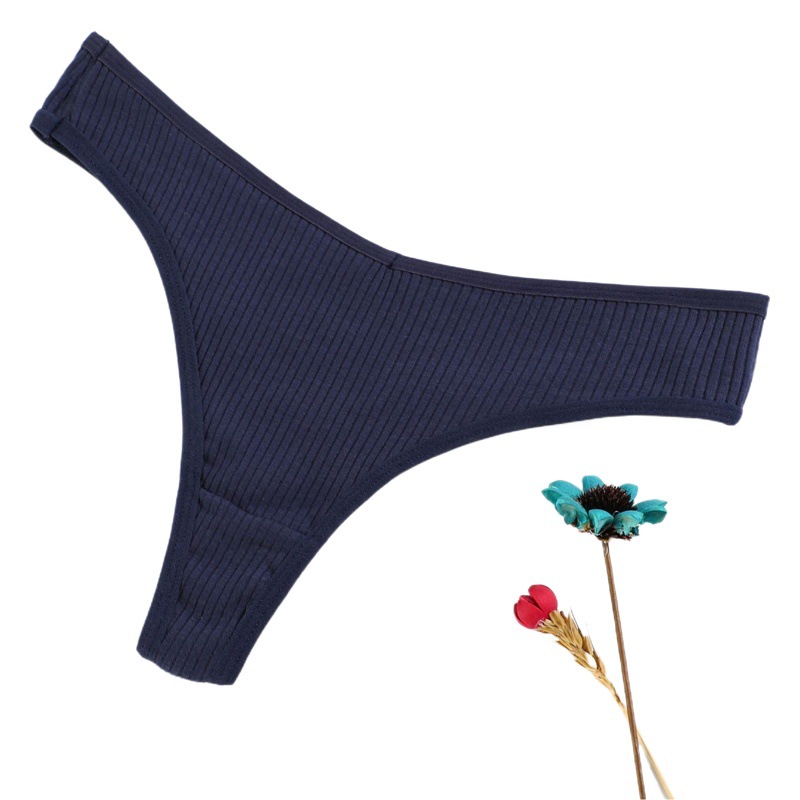 Pure Cotton Temptation Sexy Women's Thongs Women's Underwear Fashion Solid Color T Pants Women's Threaded Briefs