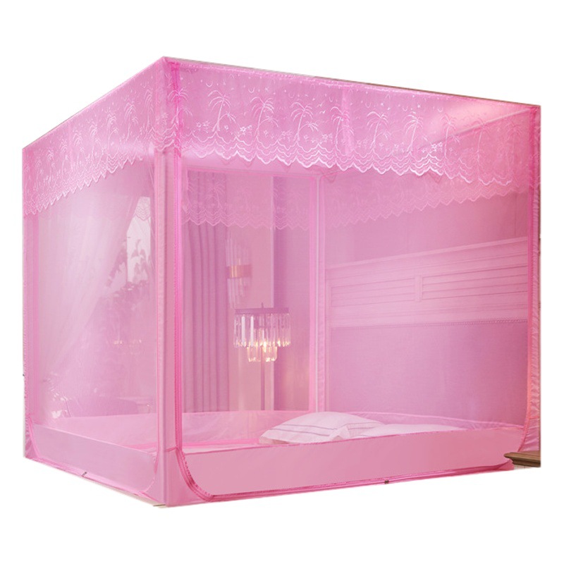 Mosquito Net 1.8 household sitting bed with bracket square zipper three-door bottomless tent Mongolian bag encryption summer