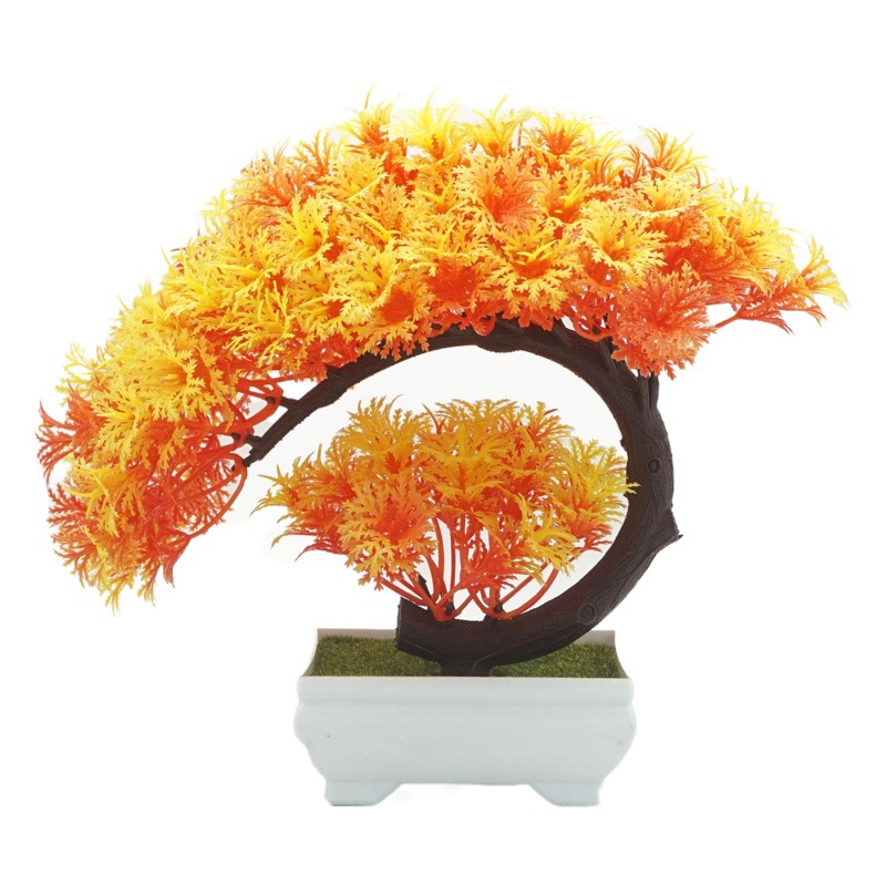 New artificial flower bonsai plastic flower green plant potted plant living room indoor home decoration flower ornaments wholesale