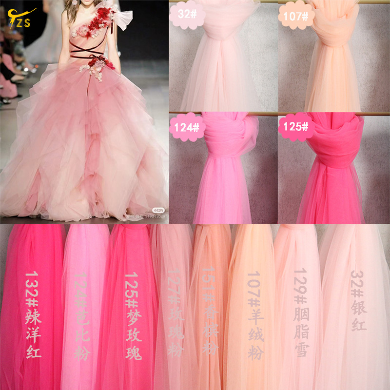 Solid Color Princess Style Nylon Soft Mesh Dopamine Pink Theme Kindergarten ins Style Scene Layout Yarn Fabric
