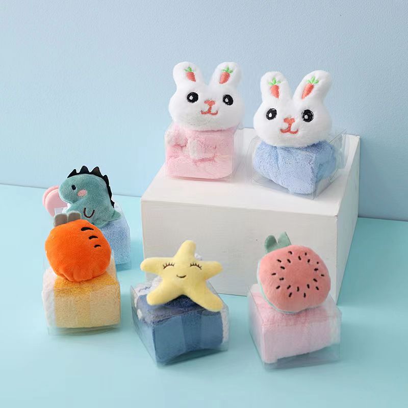 Picture of Cartoon hand towel hand gift towel hanging doll towel creative gift children's towel coral fleece towel