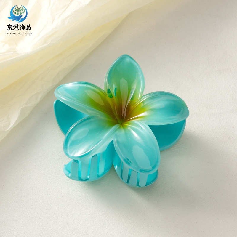 Picture of Cross-border egg flower clip large high-grade gradient Flower hairpin back head updo ponytail shark clip headdress