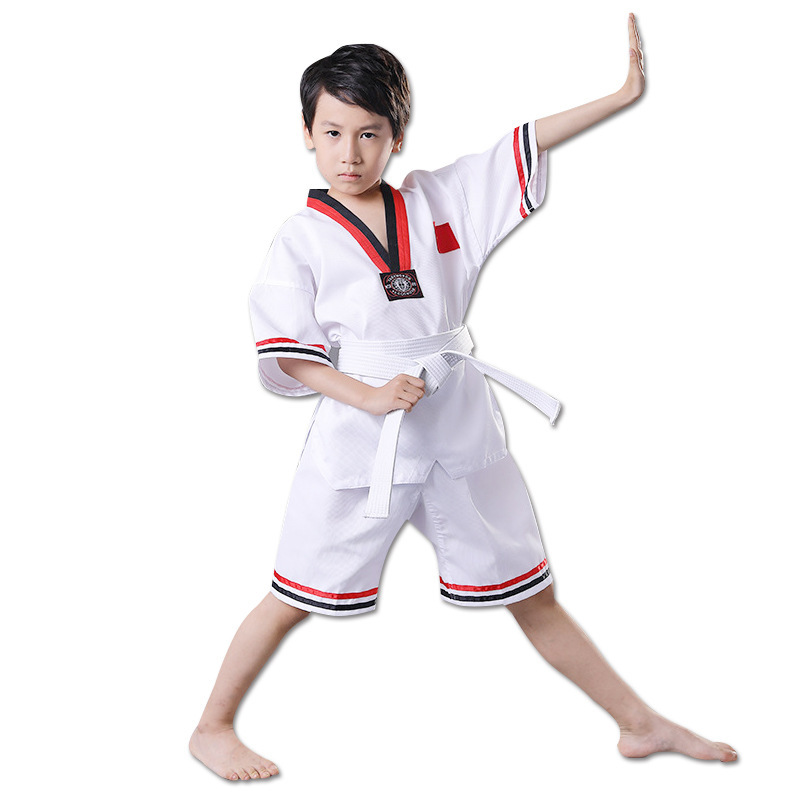 Picture of Taekwondo clothing cotton long sleeve short sleeve children men and women adult road clothing training clothing martial arts clothing manufacturers wholesale