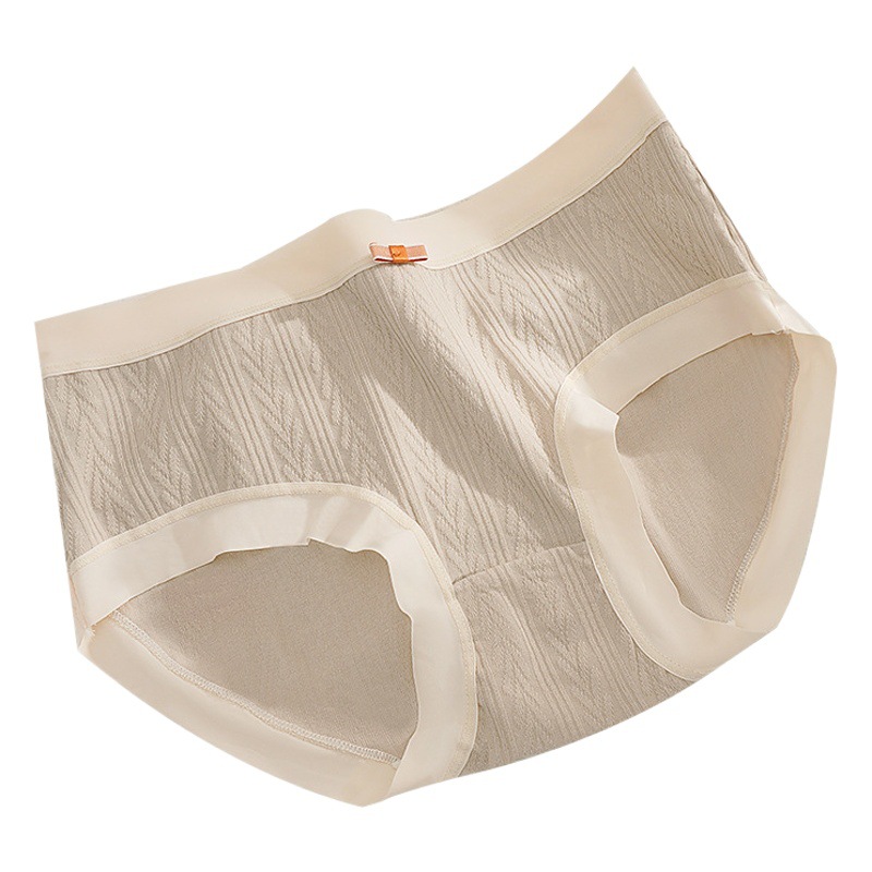 New Japanese Style Simple Sweet and Fresh Cotton Underwear Women's Color-block Mid-waist Comfortable Breathable Girls' Briefs