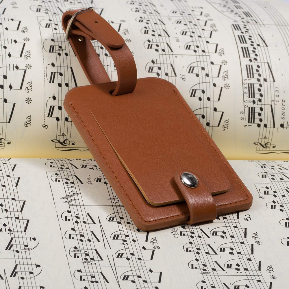 Picture of New PU soft leather luggage tag boutique high-end suitcase information sign luggage boarding pass factory wholesale