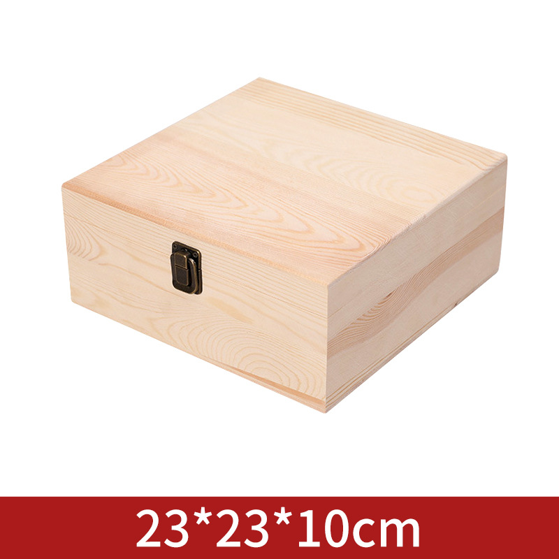 Picture of Accompanying Gift Wooden Box Vintage Storage Box with Lock Wedding Bridesmaid Best Man Gift Box Empty Box Storage Box Customizable