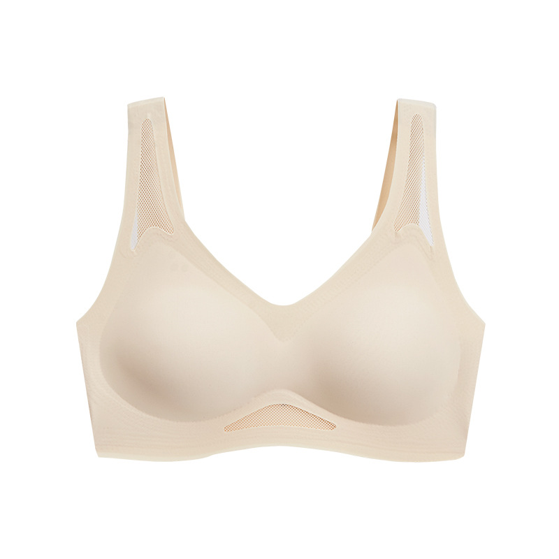Picture of Traceless Beauty Back Underwear Women's Big Chest Shiny Summer Thin Comfortable Breathable Vest Small Chest Push-up Sports Bra