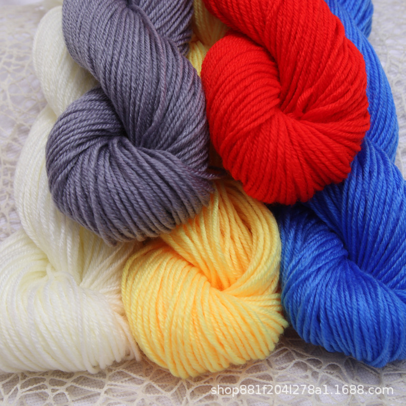 Picture of Factory wholesale acrylic thread in coarse baby wool hand-knitted crocheted slippers cushion milk cotton thread