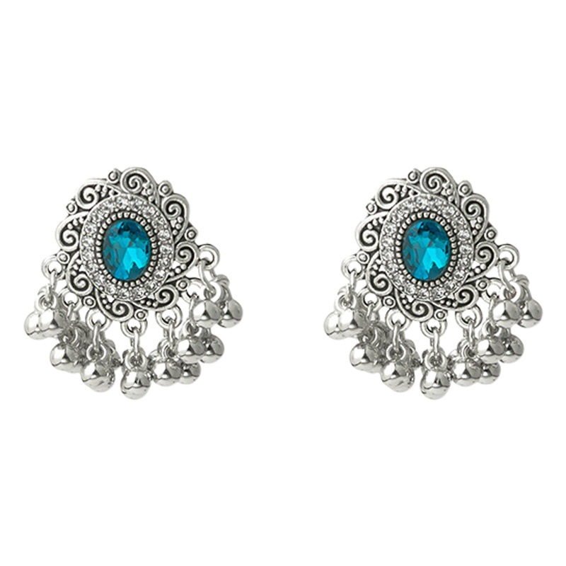 Amazon Hot Cross-border Supply Retro Tassel Bohemian Stitching Earrings Round Exotic Earrings for Women