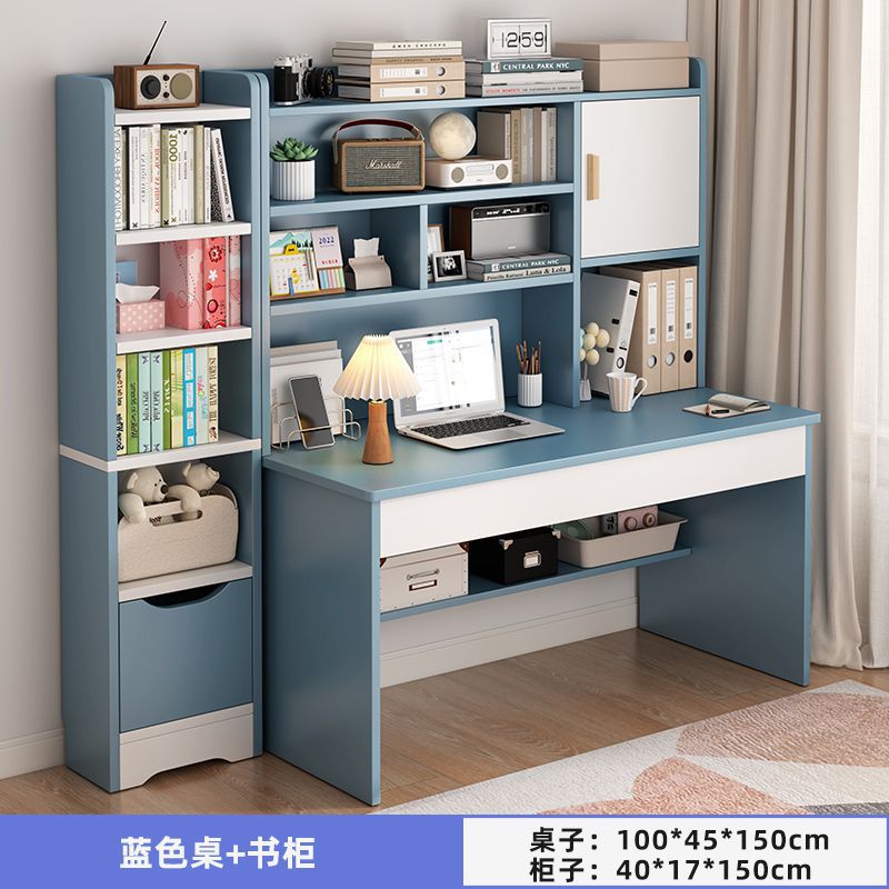 Picture of Student home study desk, children's desk, bookshelf combination table and chair set, simple bedroom, children's writing desk