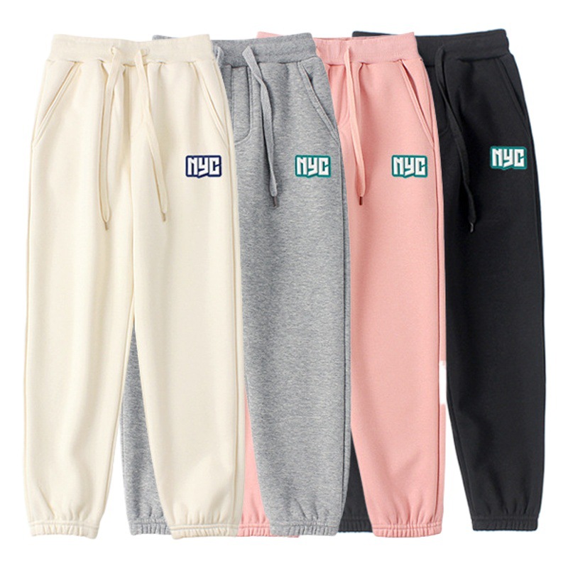 Winter children's pants Korean version of the new children's thick sports pants big children's fleece-lined warm girls' pants wholesale