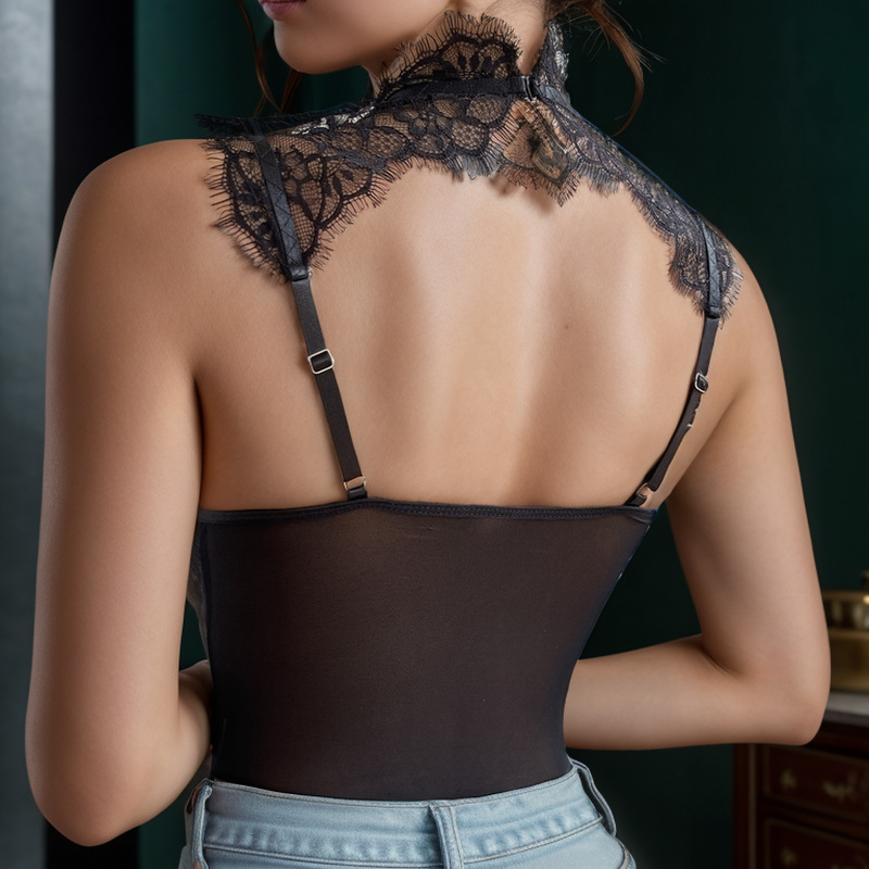 Picture of 2024 AliExpress Amazon Europe and America Spring and Summer Fashion Sexy Wild Crewneck Lace Eyelash Lace jumpsuit