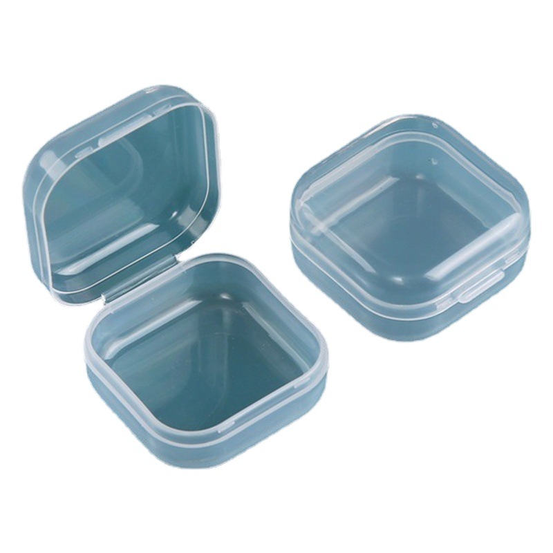 Transparent pp plastic packing box with lid small plastic box earplugs box storage box element box White Transparent