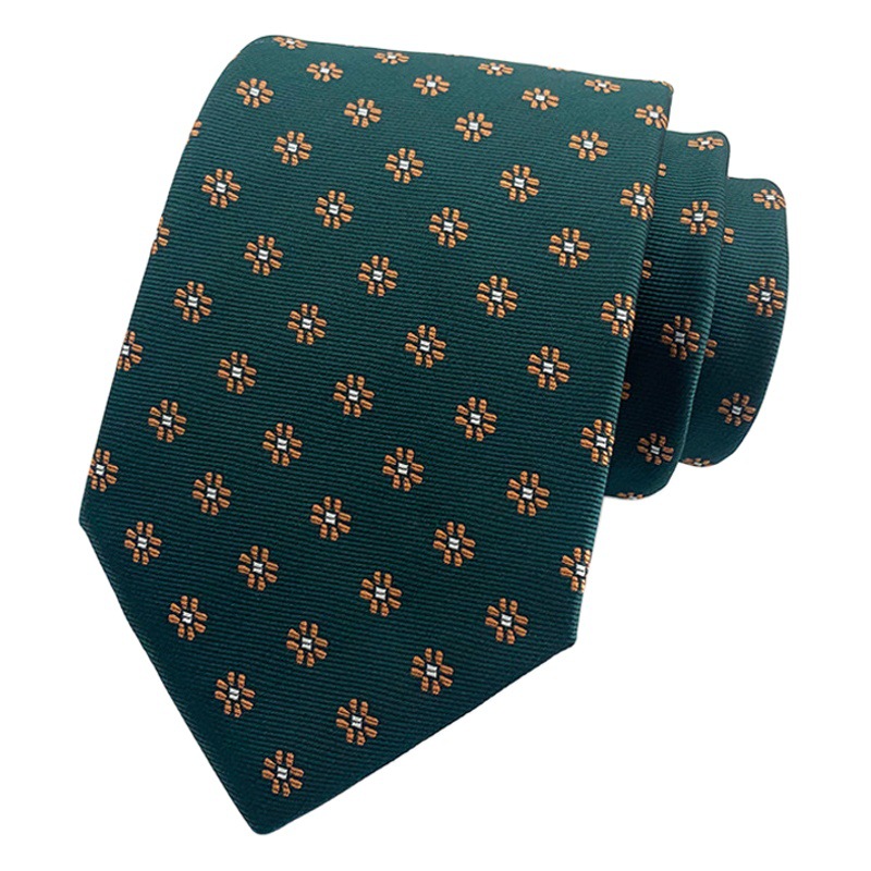 Picture of in stock wholesale men's tie jacquard yarn-dyed fabric small floral pattern business casual wedding groom tie