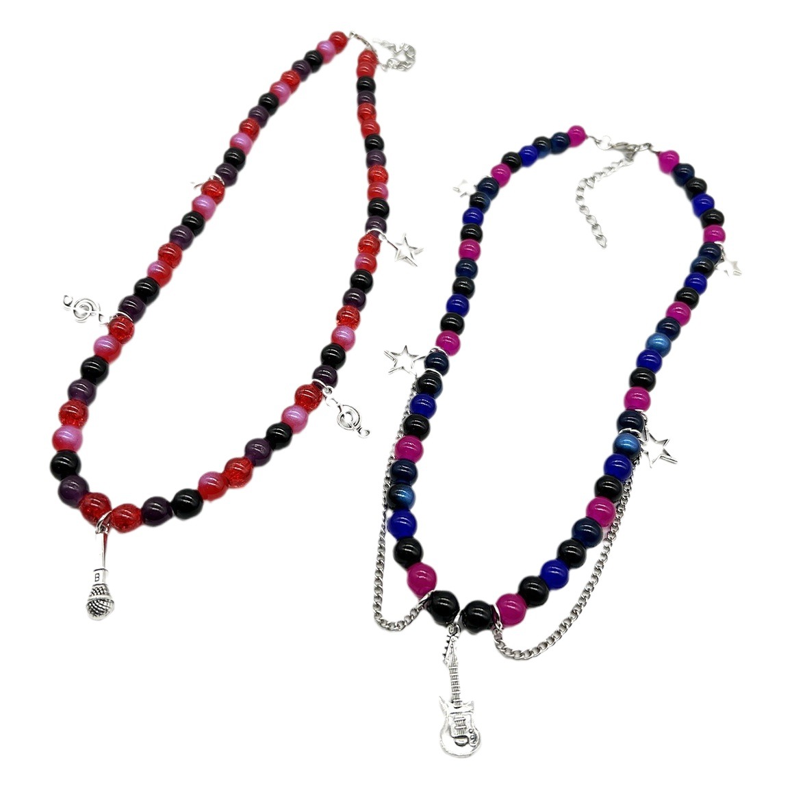 Picture of European and American cross-border ETSY hot selling beaded love magnetic men and women couple bracelet necklace earrings suit girlfriends accessories