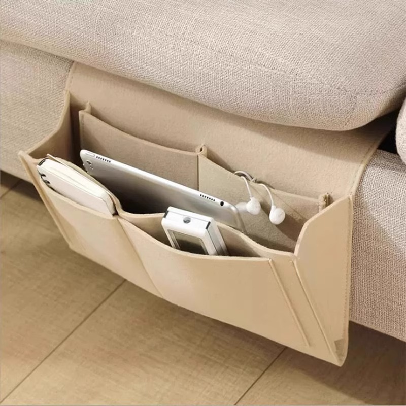 Felt Bedside Hanging Bag Home Bedroom Sofa Creative Mobile Phone Sundries Storage Rack Card Holder Hanging Bag for Student Dormitory