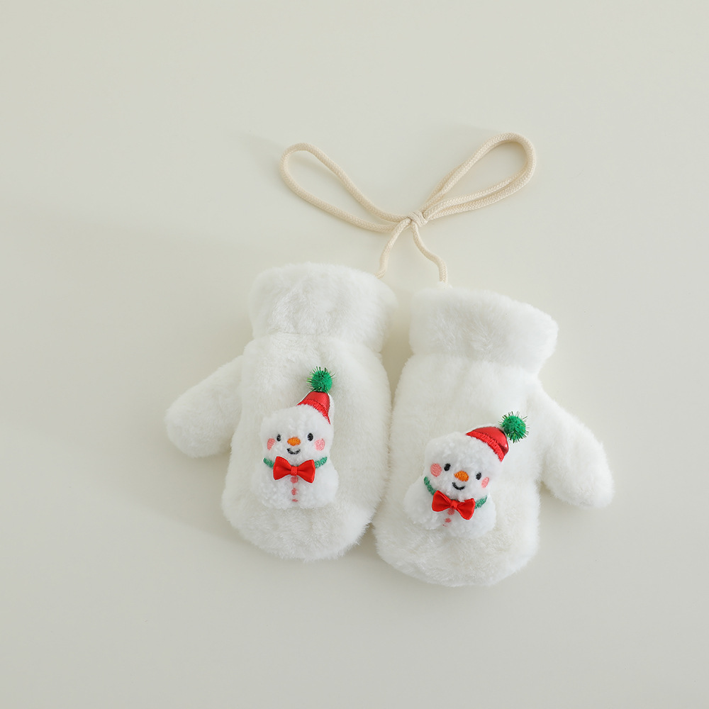 Picture of Children's Gloves Winter fleece-lined Thickened Warm Boys' and Girls' Cute Super Cute Neck Baby Finger Christmas Autumn and Winter