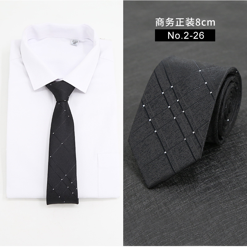 Picture of New Style Tie Men's Formal Business Casual Simple Style Solid Color Striped Arrow-Shaped Tie Manufacturer Ready Stock Wholesale