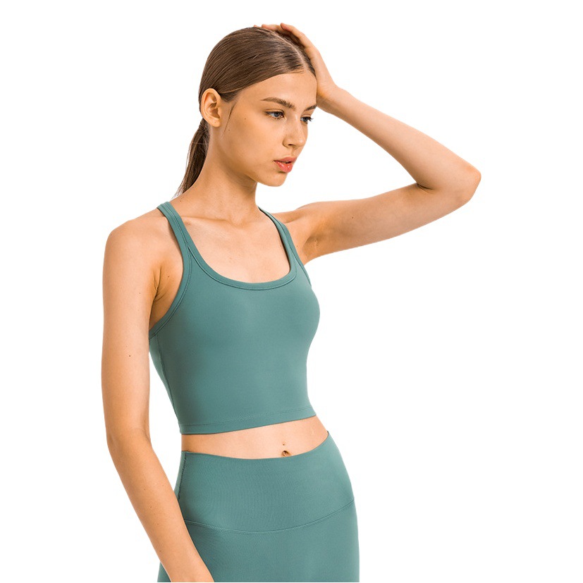 New Yoga Vest with Chest Pad Women's Elastic Casual All-match Yoga Suit Fitness Sports Underwear S2081