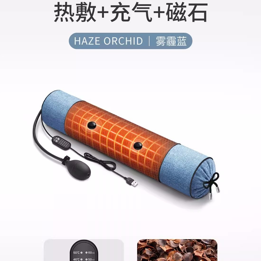Picture of Cervical Pillow Buckwheat Skin Pillow Cervical Spine Sleeping Special Massage Pillow to Help Sleep Hard Cylinder Single Neck Pillow