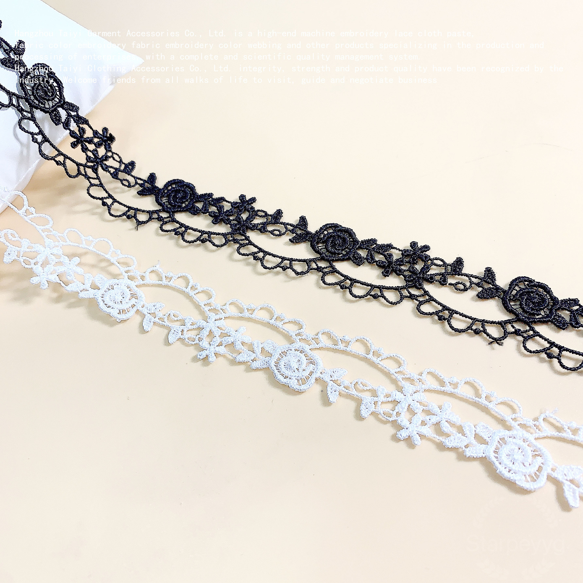 Good things polyester hollow polyester water-soluble lace clothing accessories jewelry materials DIY shoulder strap peony bar code lace