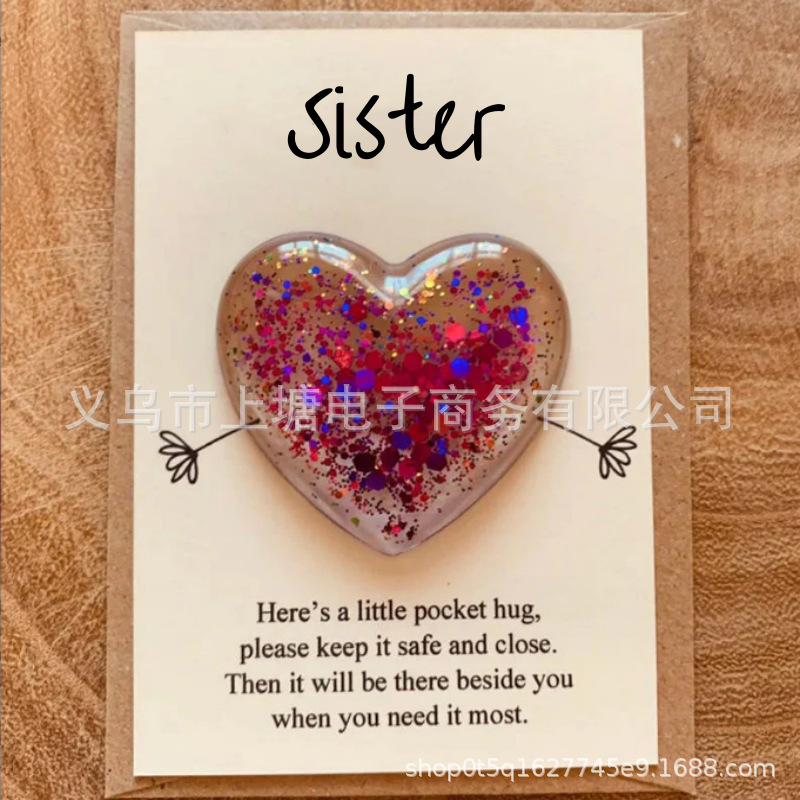 Picture of Cross-Border Independent Station Pocket Hug Gift Card Flap Pocket Pants Hug Heart Heart-Shaped Token Valentine's Day Gift