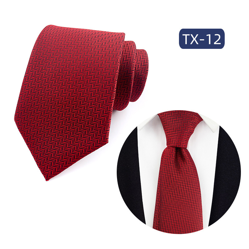 Picture of in stock wholesale men's tie jacquard yarn-dyed fabric small floral pattern business casual wedding groom tie