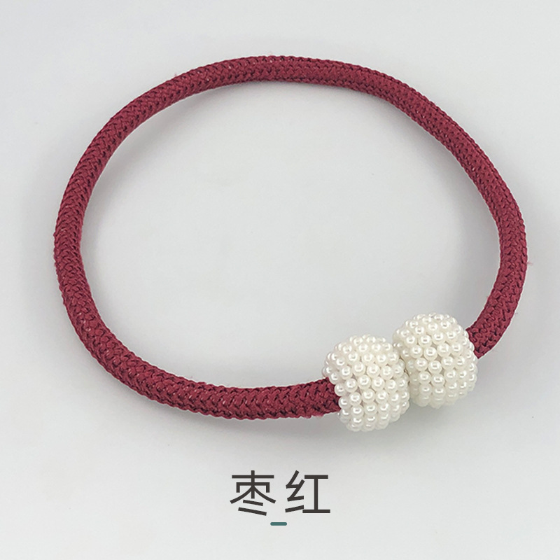 Picture of Cross-border Wholesale Simple High-strength Magnetic Pearl Magnetic Buckle Fabric Storage Lace-up Curtain Magnetic Buckle Curtain Strap