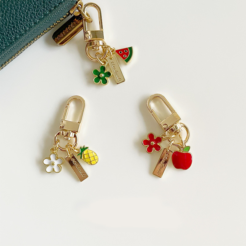 ins mini niche Flower Fruit Apple Pineapple Watermelon AirPods pendant small keychain bag ornaments