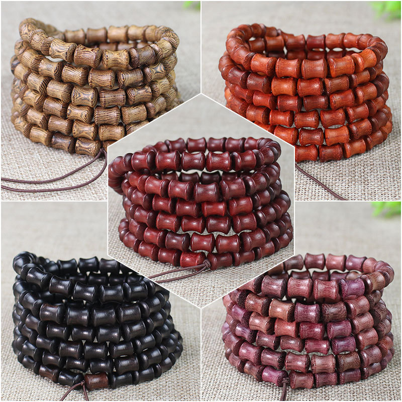 All kinds of sandalwood bamboo 108 beads rosary for men and women section section high rise bracelet necklace ebony green sandalwood text play