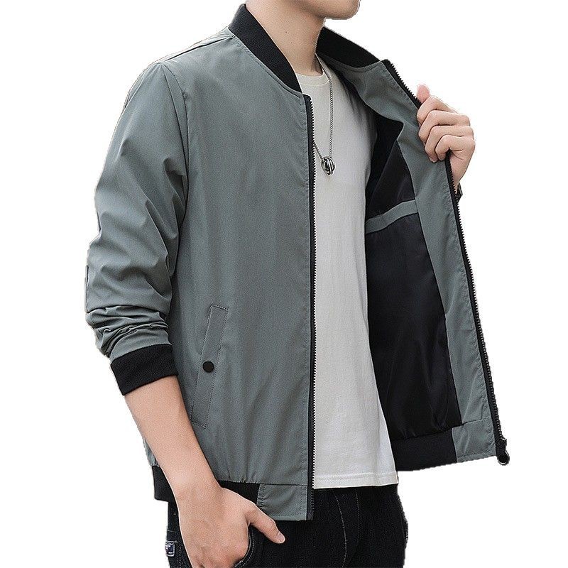 Spring and autumn new men's jacket stand collar fashion casual coat baseball uniform men's youth trendy cross-border top