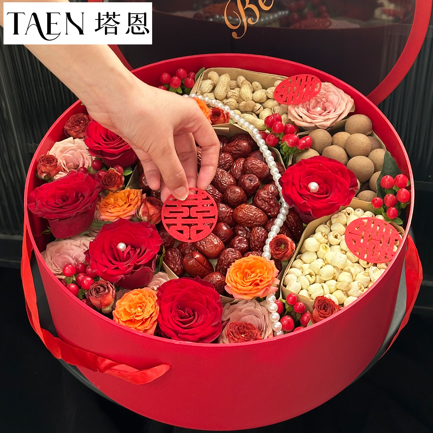 Winter Four-Piece Gift Box Waterproof Portable Flower Box Round Empty Box Flower Fruit Gift Packaging Box Wholesale
