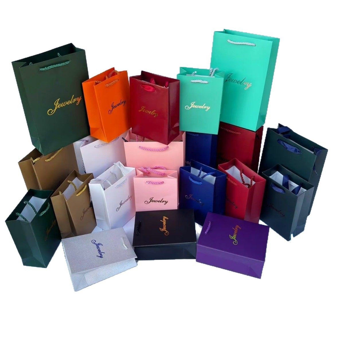 Jewelry Solid Color English Jewelry Jewelry Bag Wholesale Paper Bag Jewelry Tote Bag Necklace Ring Bag