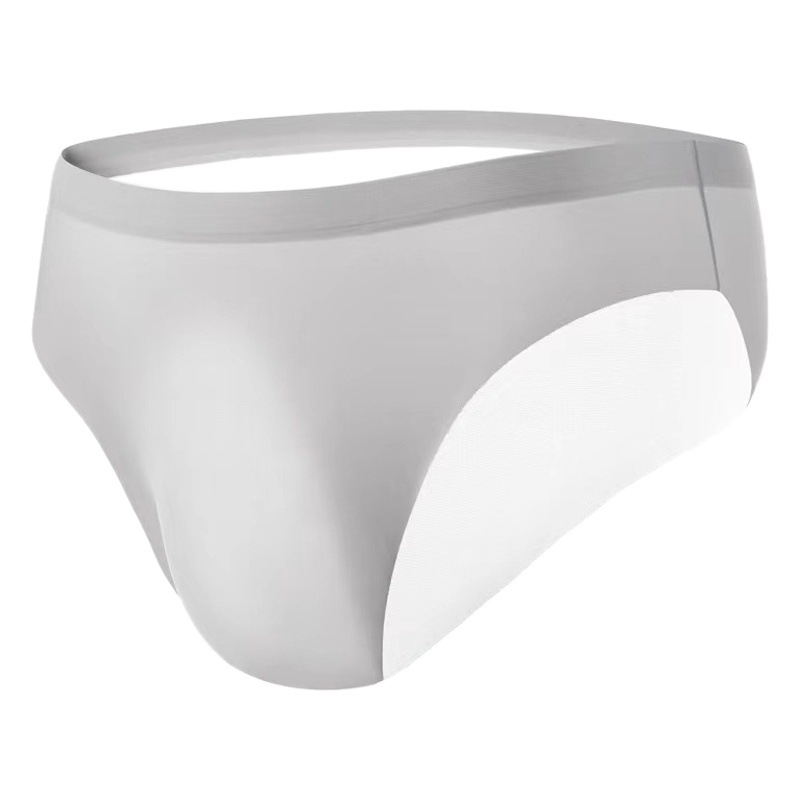 120 nylon Ice Silk seamless men's underwear briefs one-piece 3D convex ultra-thin sexy transparent