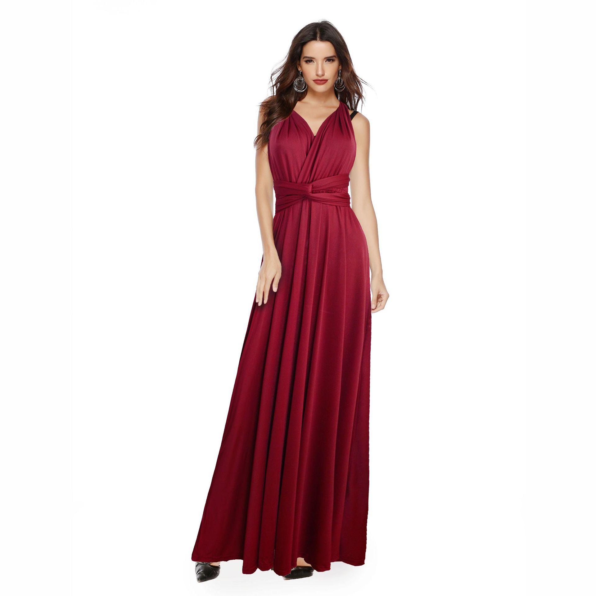 Picture of French Retro High-end Sense Small Multi-wear Strap Large Swing dress Backless Sexy Bridesmaid Dress for Women