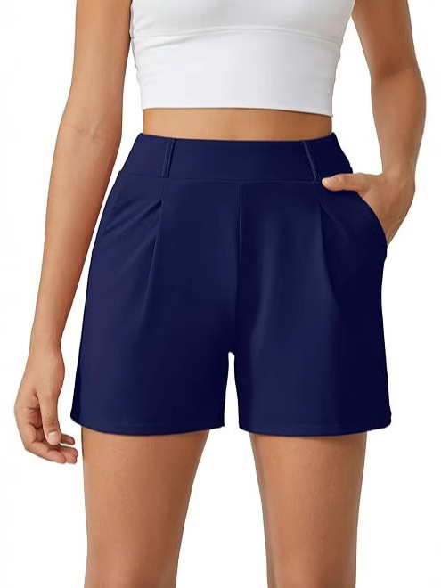 Picture of 2025 Amazon Women's Shorts Fashionable High Waist Casual Easiest for Match Summer with Pockets Fitness Sports Yoga