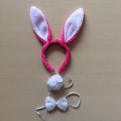 Picture of Cross-border Easter Plush Sequin Rabbit Headband Three-piece Set Ears Headband Bow Ties Children's Festival Performance Road