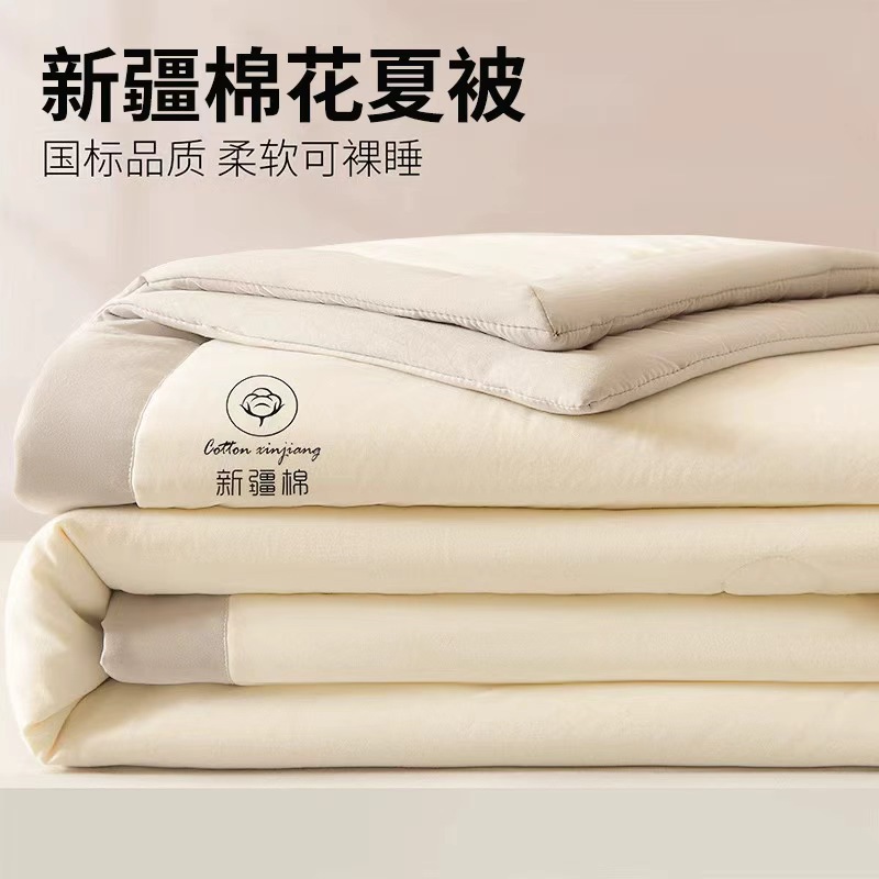 Cotton Summer Cool Quilt Summer Air-Conditioned Quilt Double Thin Quilt Dormitory Single Student Machine Washable Quilt Core