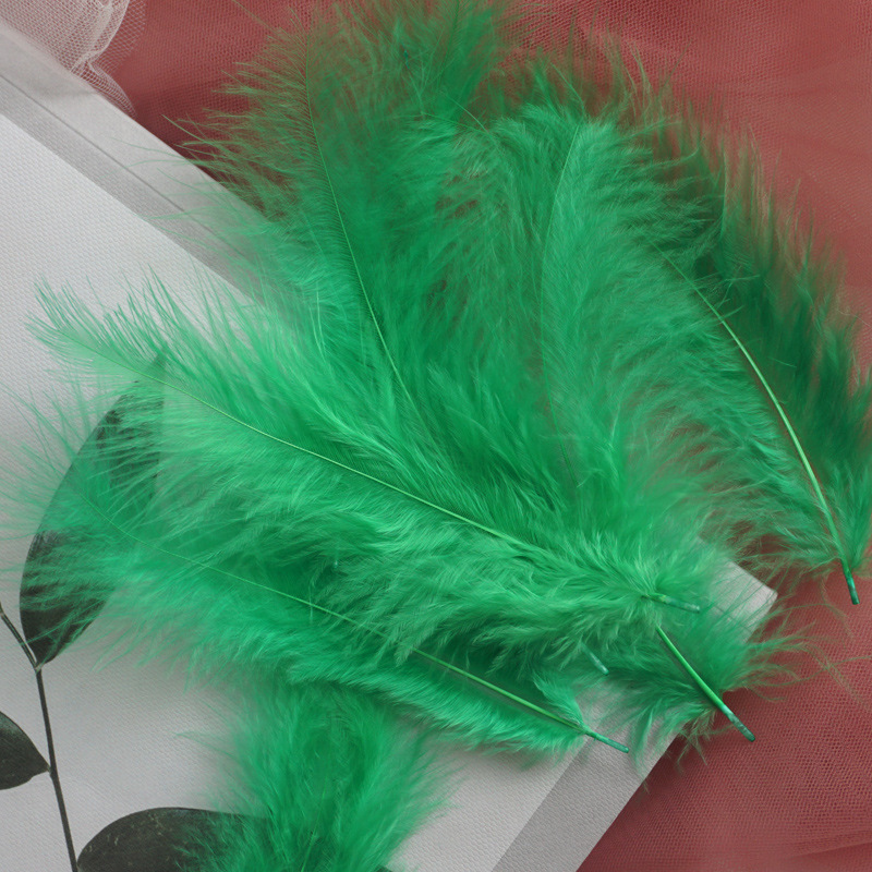 Picture of Colorful Turkey Hair Pointed Tail Velvet Dream Catcher Material Wave Ball Gift Box Filler Shooting Props Feather Decoration