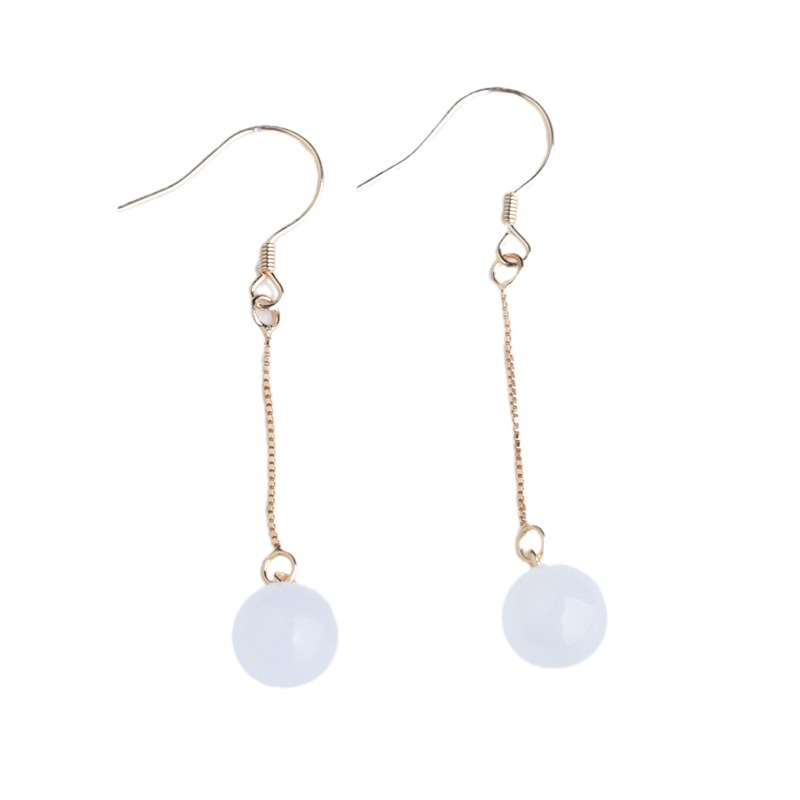 Picture of With Certificate 8mm Antique Hetian Jade Beads Earrings with Cheongsam Hanfu Distinctive Jade Earrings Natural Jade Earrings