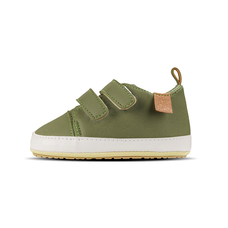 Picture of Spring and Autumn 0-1 Year Old Baby Toddler Shoes PU Velcro Baby Boys and Girls Wave Shoes Indoor and Outdoor Leather Shoes with Soft Sole