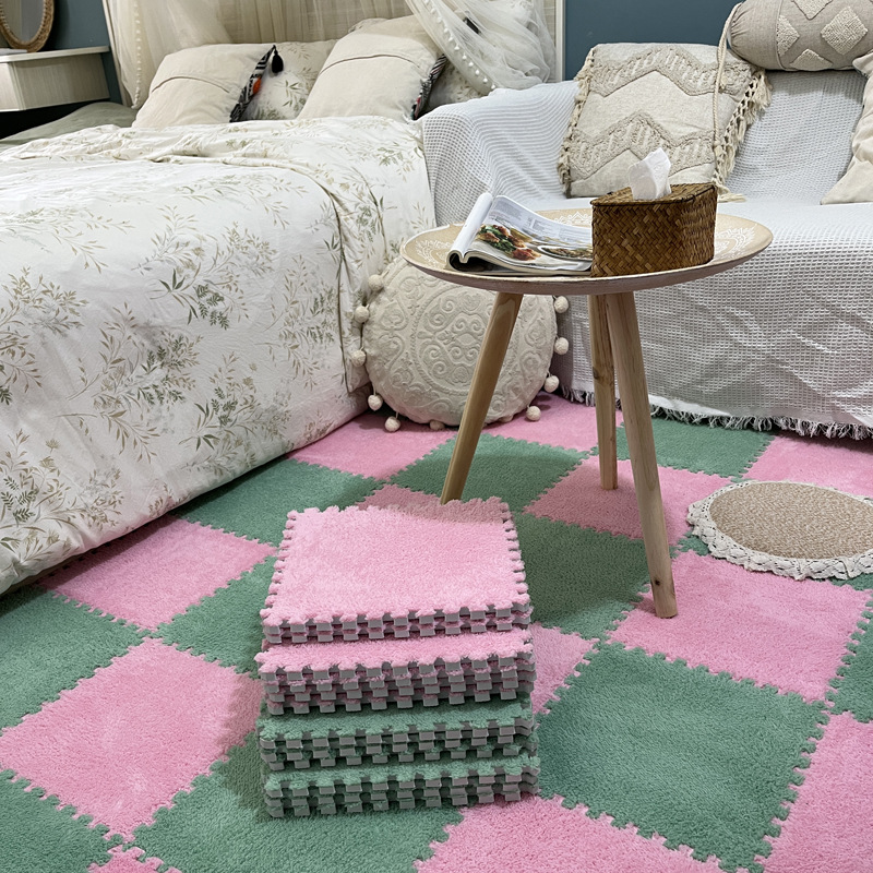 Picture of Plush room stitching carpet bedroom living room 2023 New ins style bedside blanket full floor mat cushion home