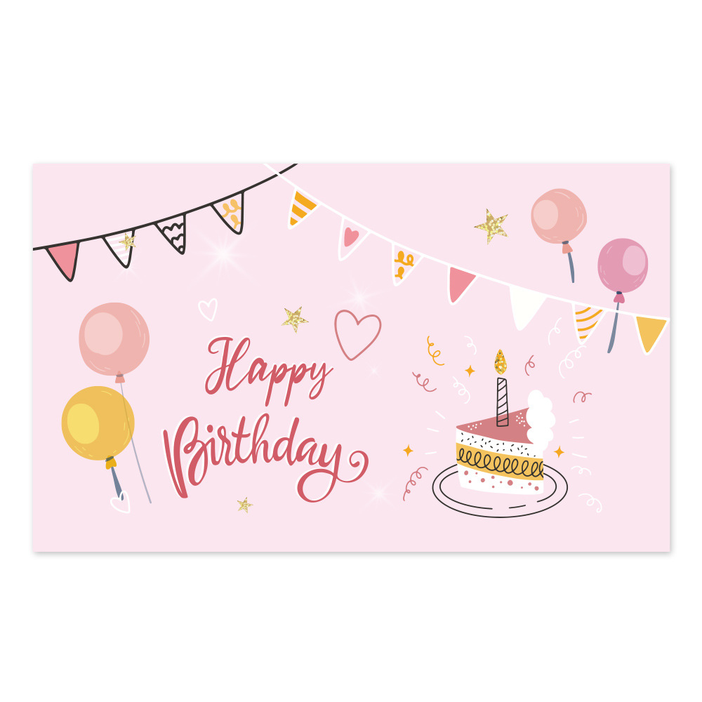 Picture of Amazon cross-border wholesale Happy birthday pink coated paper card Happy birthday gift card greeting card