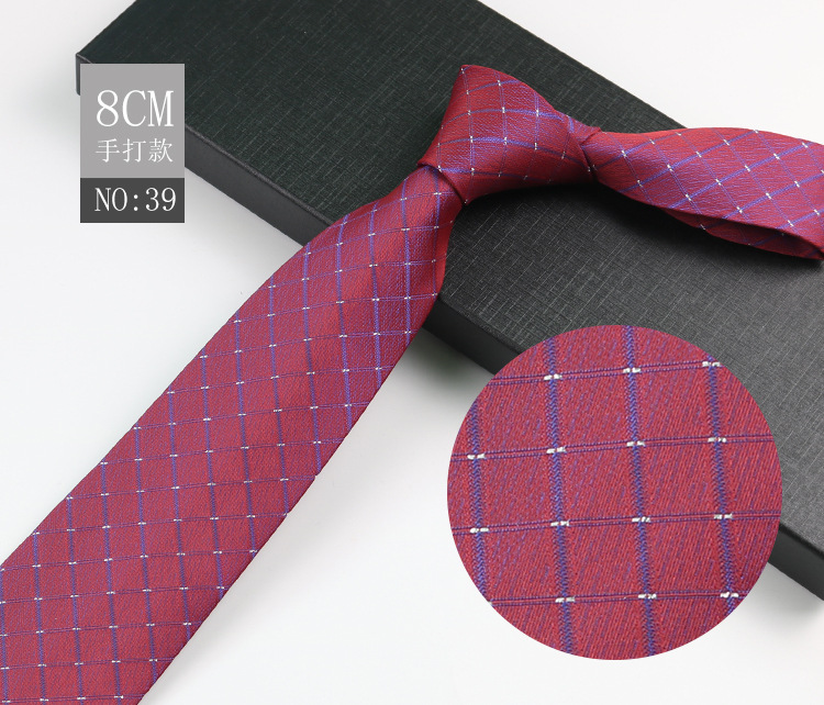 Picture of Men's Tie Business Shirt Stripesd Security Professional Formal Wear Wholesale Plus Logo Manufacturer 8cm Hand-Made