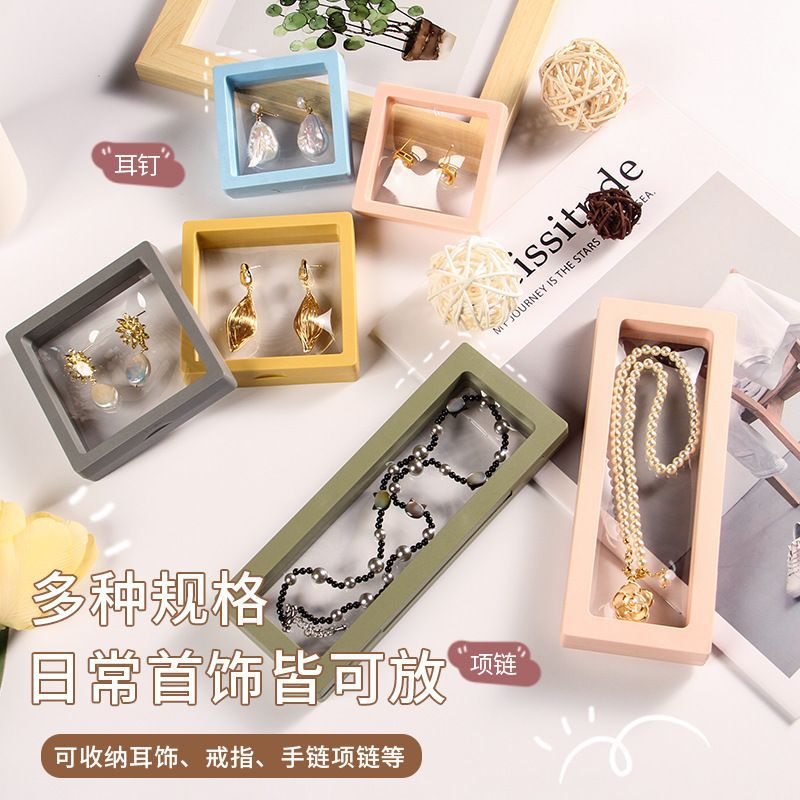 in stock Jewelry Storage Box PE Film Suspension Box Transparent Display Necklace Earrings Jewelry Packaging Jewelry Gift Box