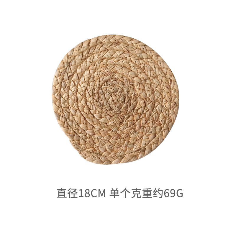 Picture of Bohemian style straw wall decoration living room background wall decoration ethnic round hanging decoration sofa bedside hanging decoration