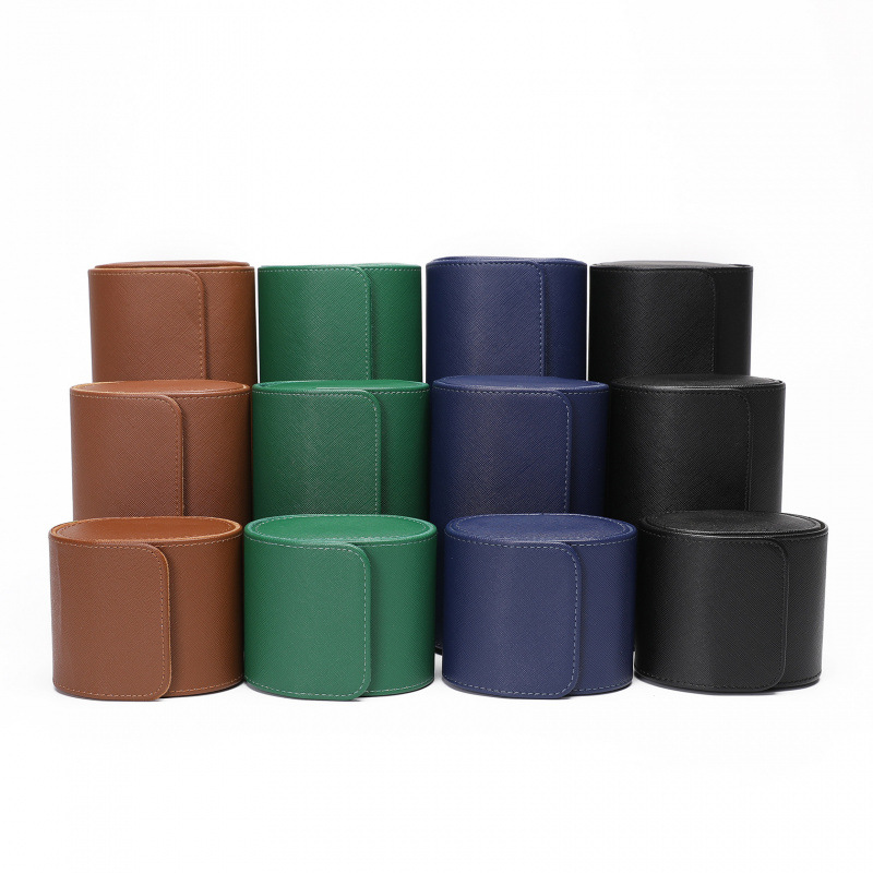 Spot High-End Genuine Leather Texture Cross-Grain Leather Watch Storage Box 1 2 3 Watch Positions Watch Box
